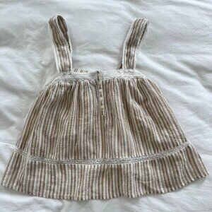 American Eagle Outfitters Striped Tan and White Tank Top